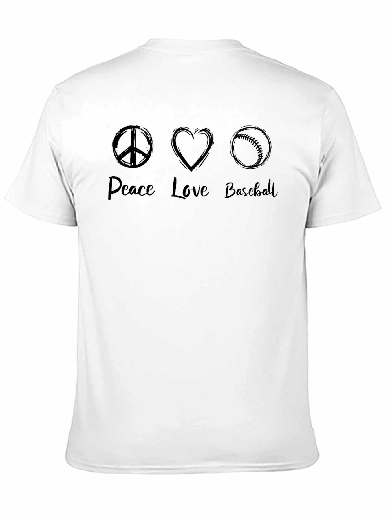 Peace Love Baseball Graphic Tee - Soft Cotton Shirt