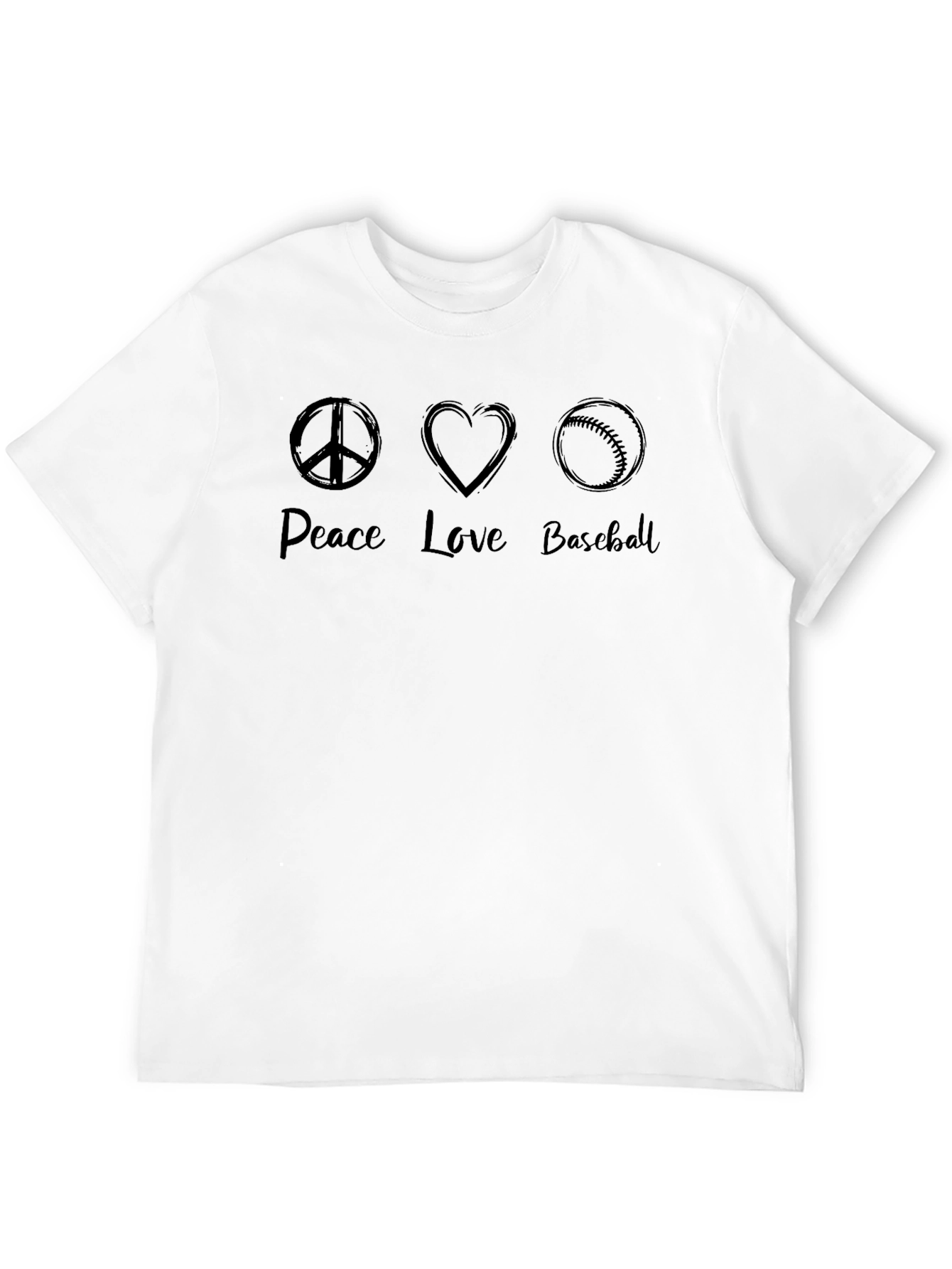 Peace Love Baseball Graphic Tee - Soft Cotton Shirt