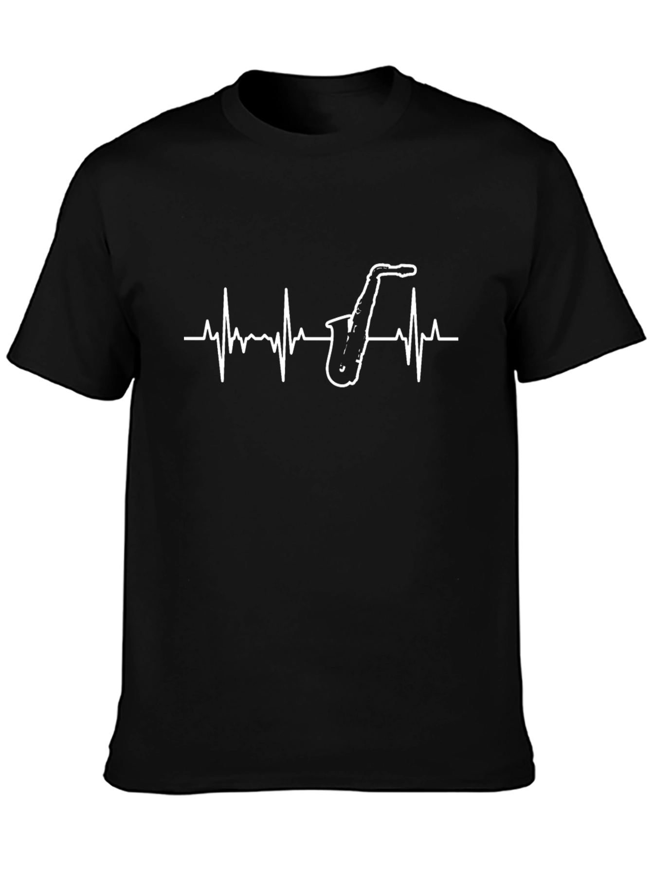 Saxophone Heartbeat Graphic T-Shirt - Musician Tee