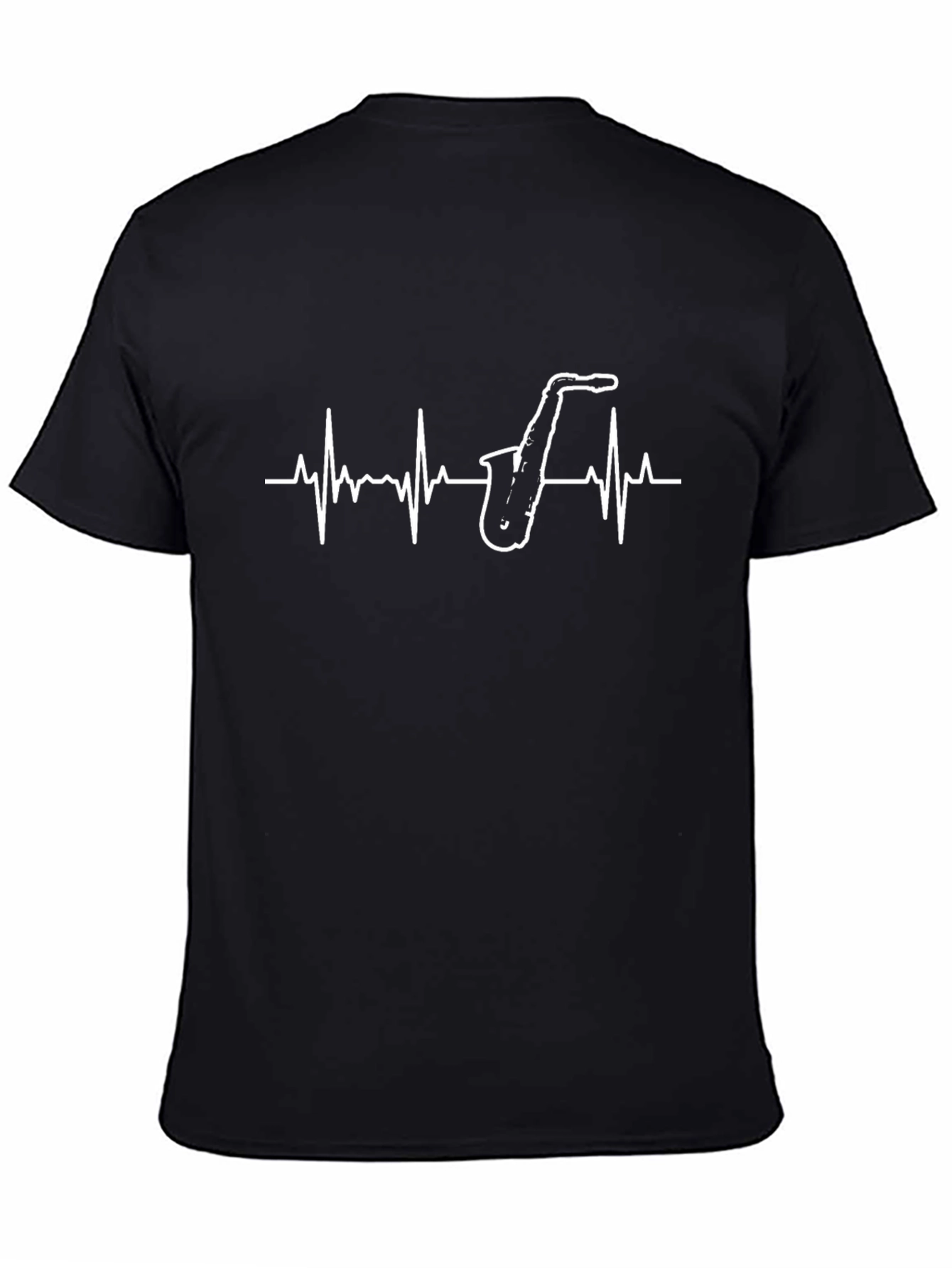 Saxophone Heartbeat Graphic T-Shirt - Musician Tee