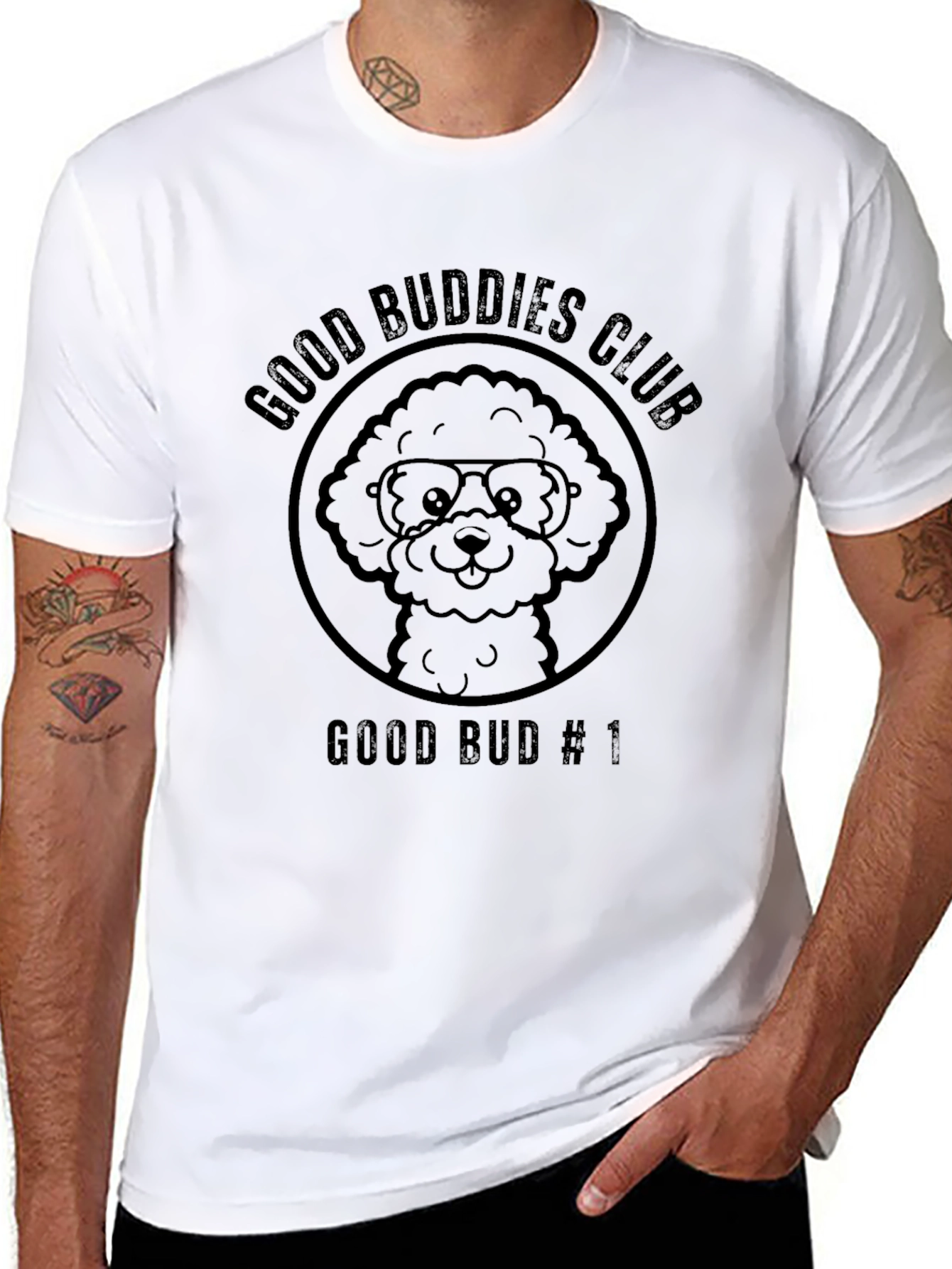 Good Buddies Club Black Graphic Tee