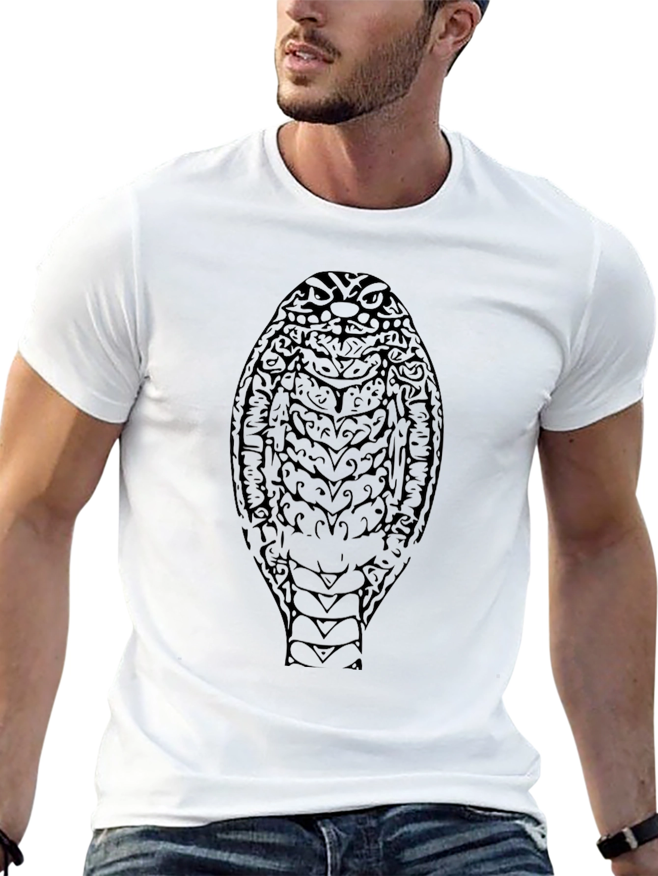 Mens Black Cobra Graphic Tee