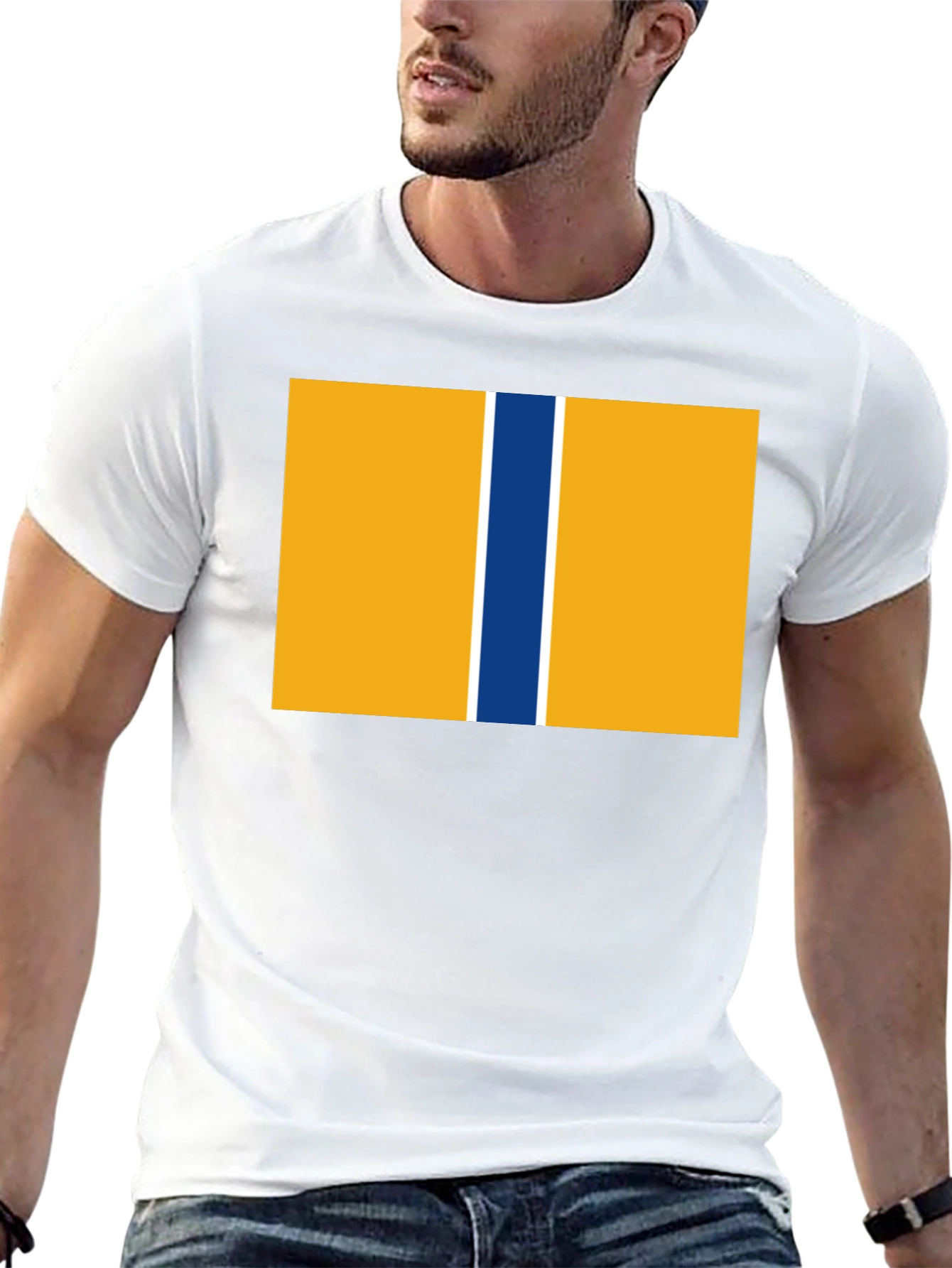 Striped Block Graphic Tee