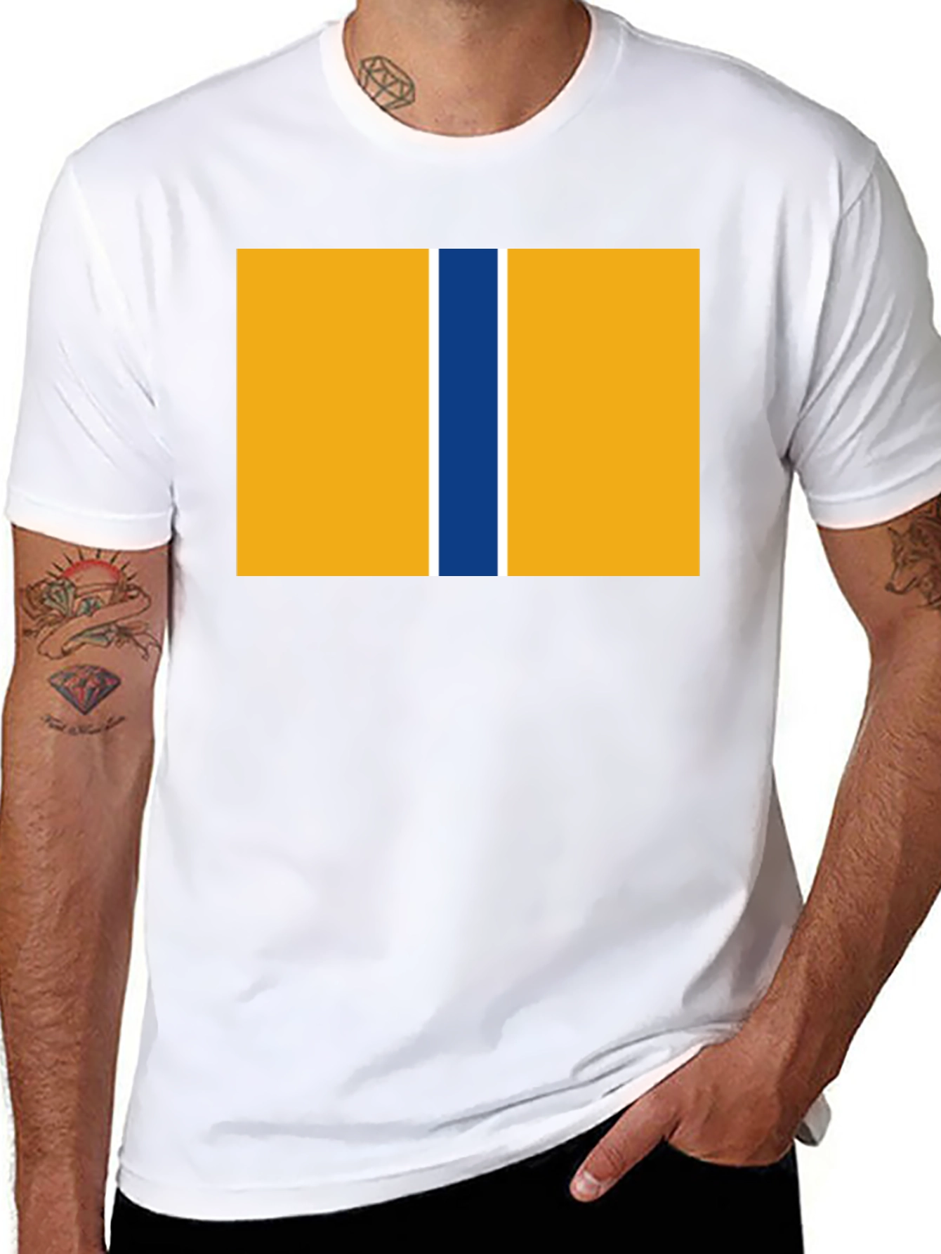 Striped Block Graphic Tee