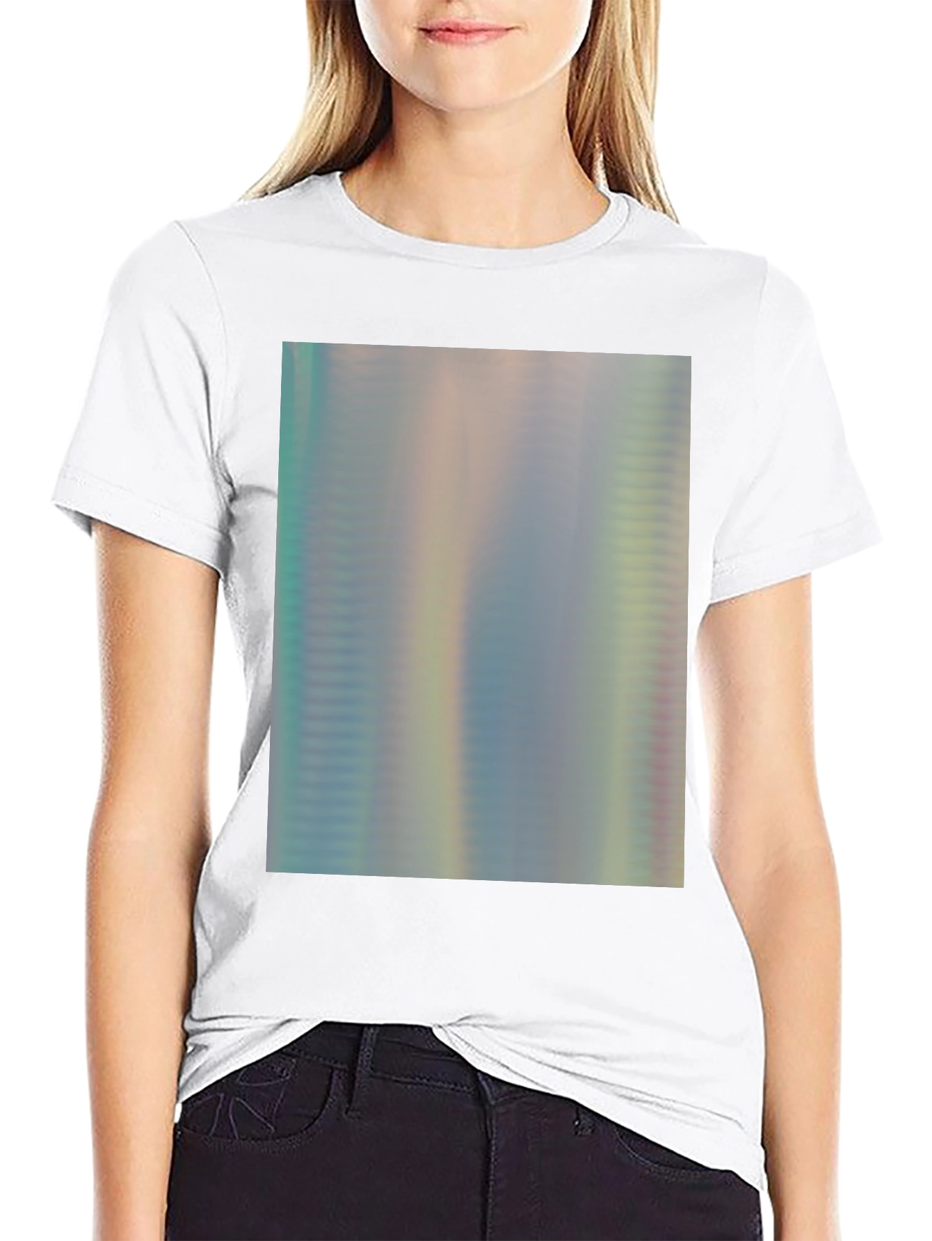 Iridescent Shimmer Tee - Abstract Pattern Soft Cotton T-Shirt
