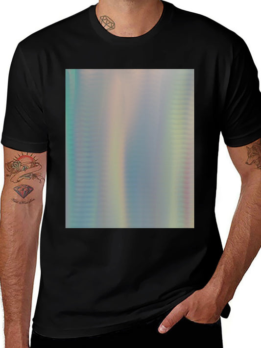 Iridescent Shimmer Tee - Abstract Pattern Soft Cotton T-Shirt