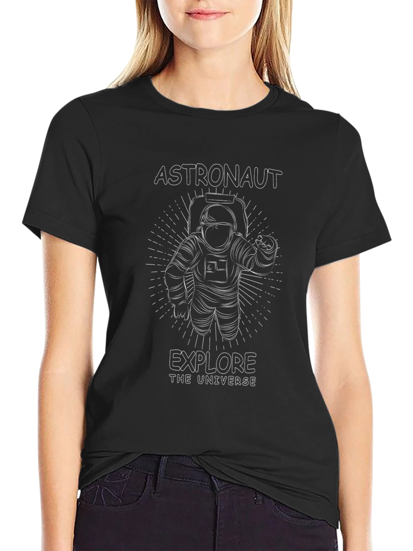 Astronaut Explore Universe Graphic T-Shirt