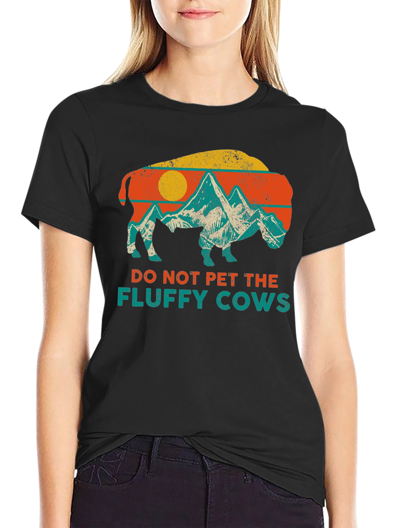 Do Not Pet The Fluffy Cows Graphic T-Shirt