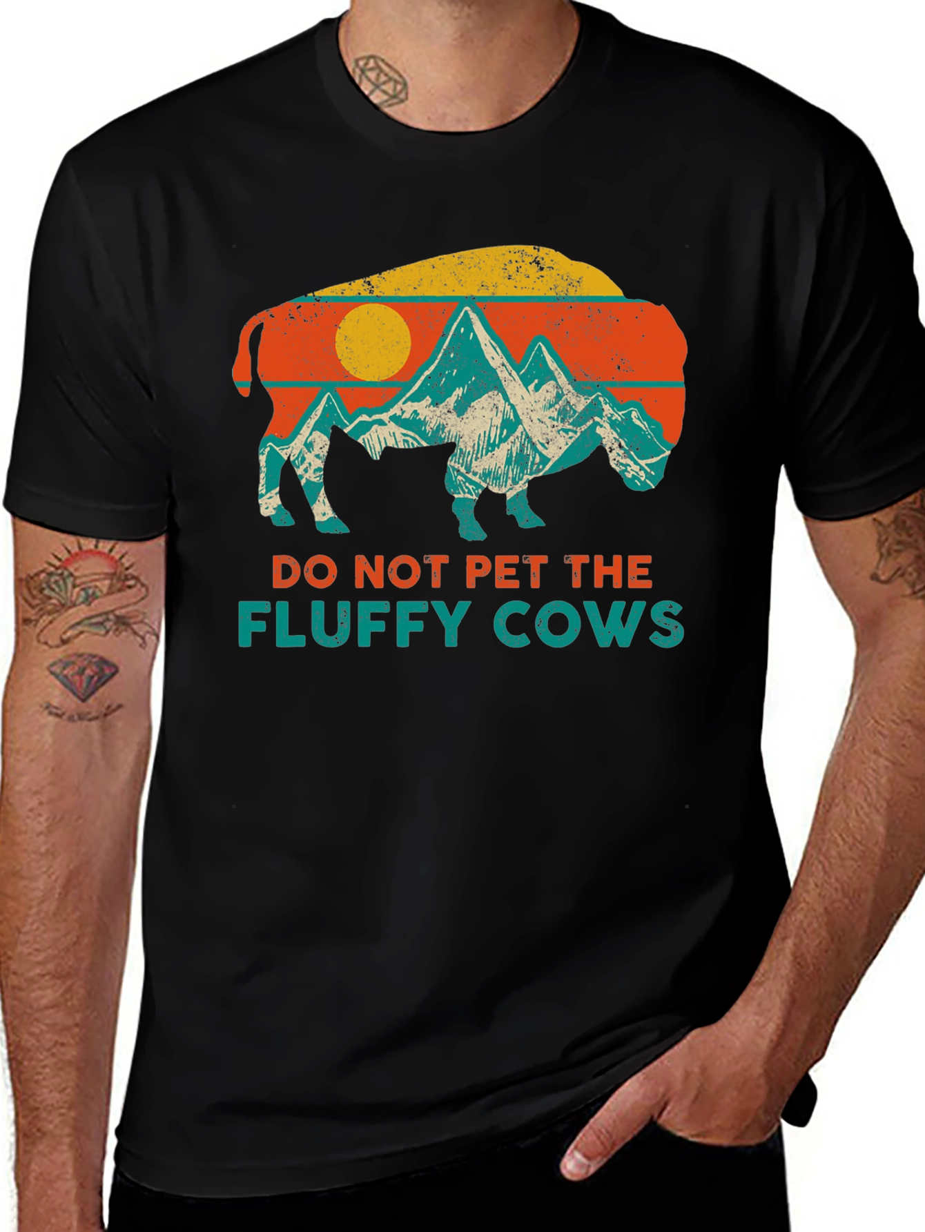 Do Not Pet The Fluffy Cows Graphic T-Shirt