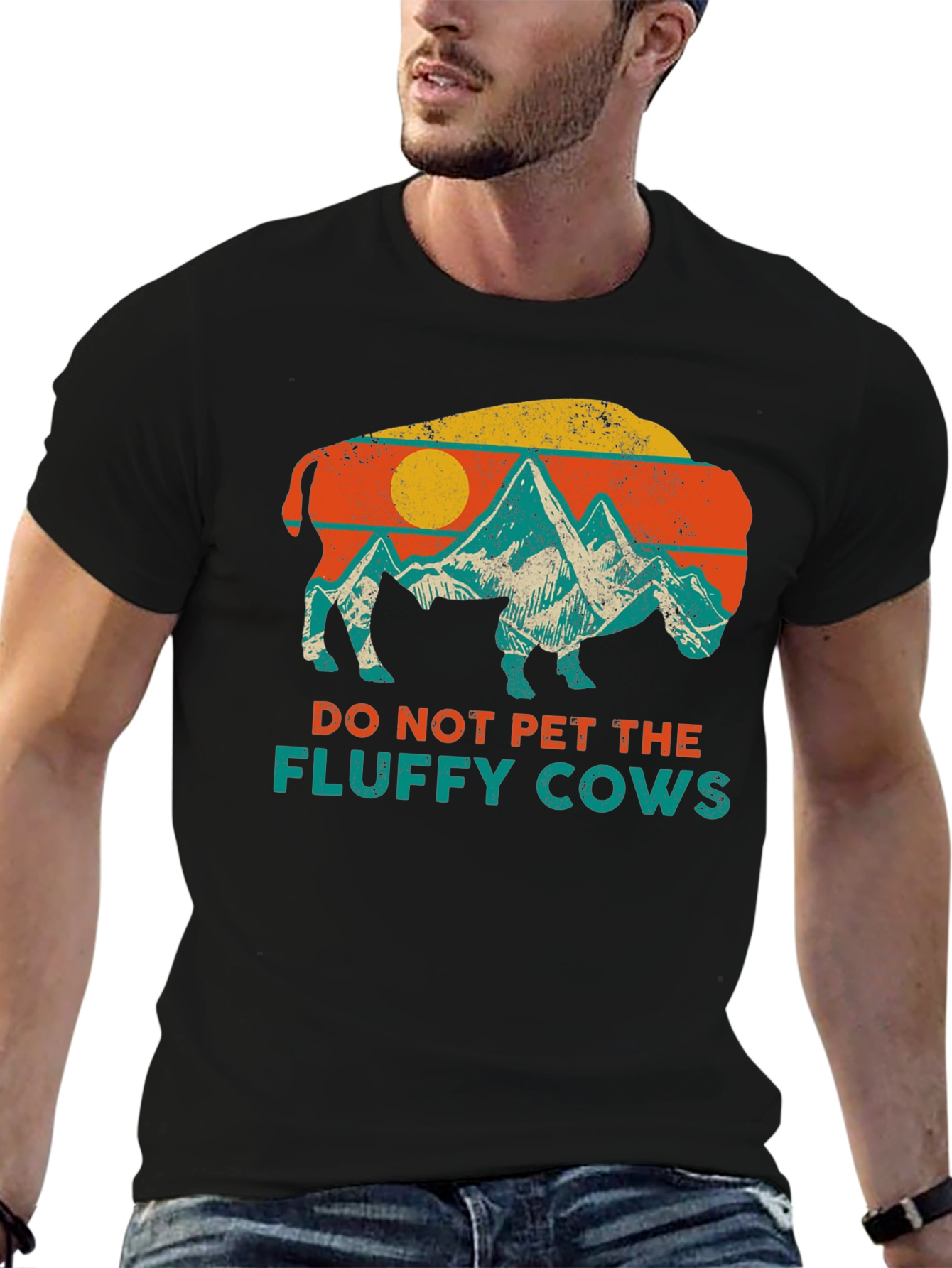 Do Not Pet The Fluffy Cows Graphic T-Shirt