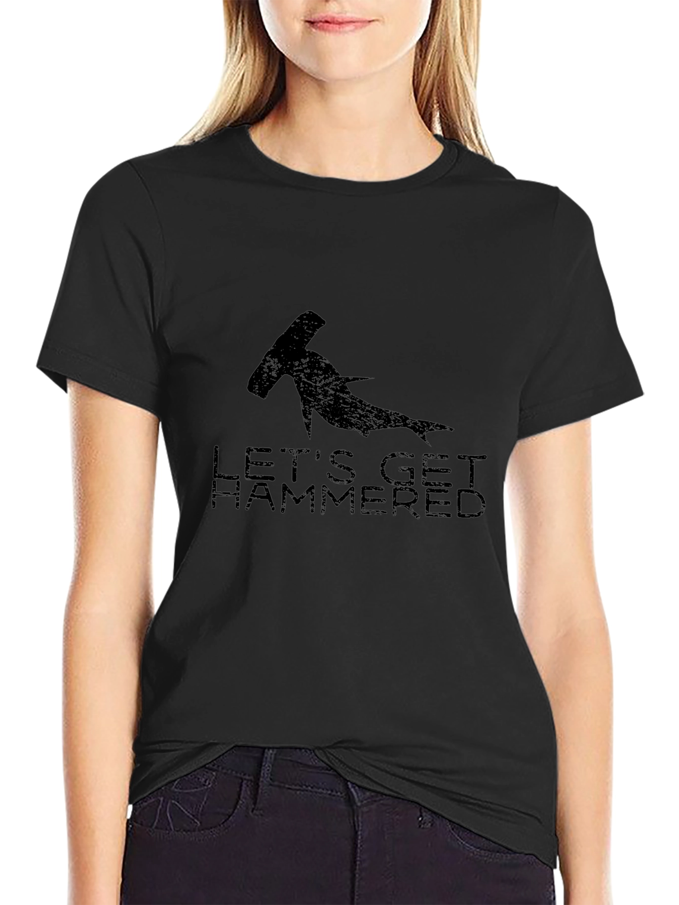 Lets Get Hammered T-Shirt - Hammerhead Shark Graphic