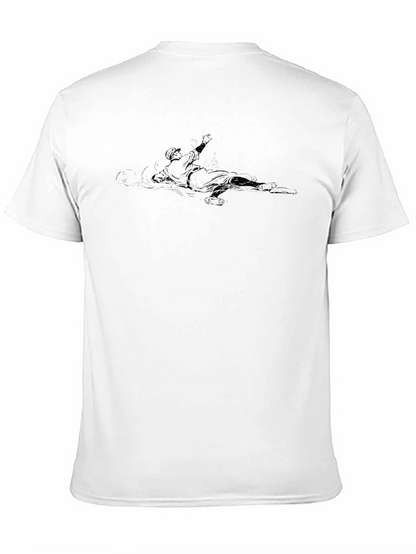 Baseball Player Graphic Tee - Black