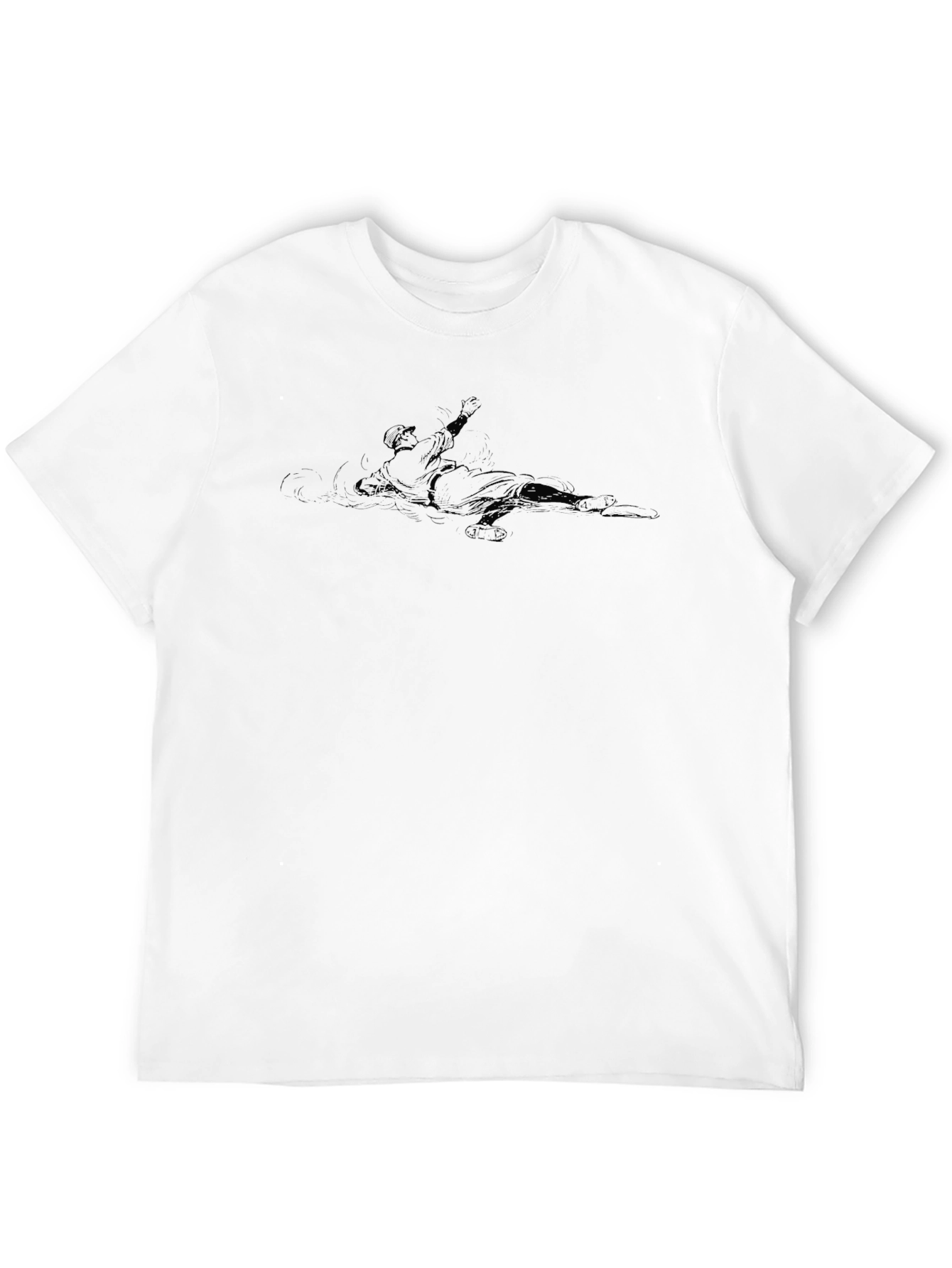 Baseball Player Graphic Tee - Black