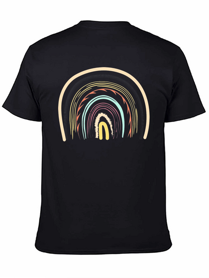 Retro Rainbow Graphic Black T-Shirt