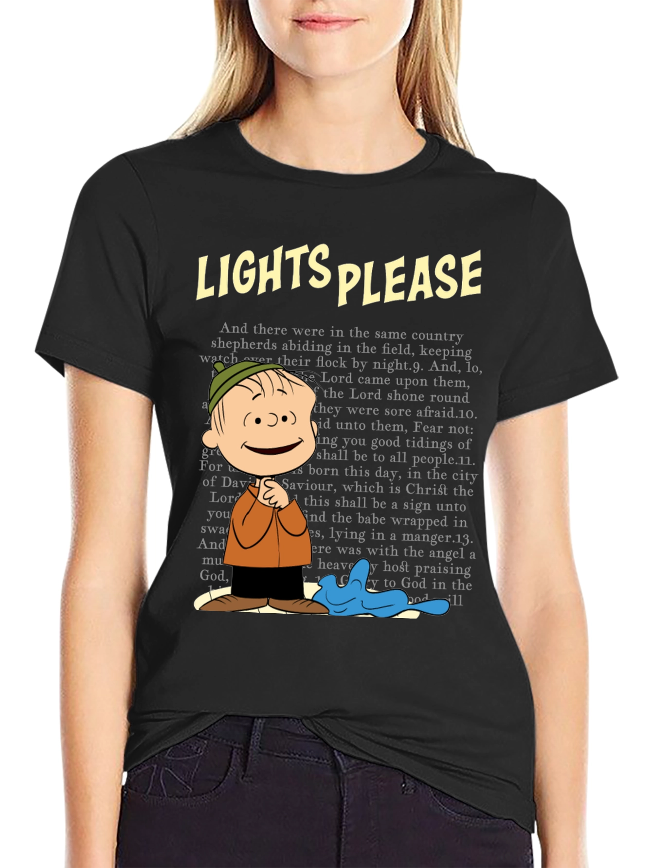 Lights Please Linus T-Shirt - Christmas Carol Tee