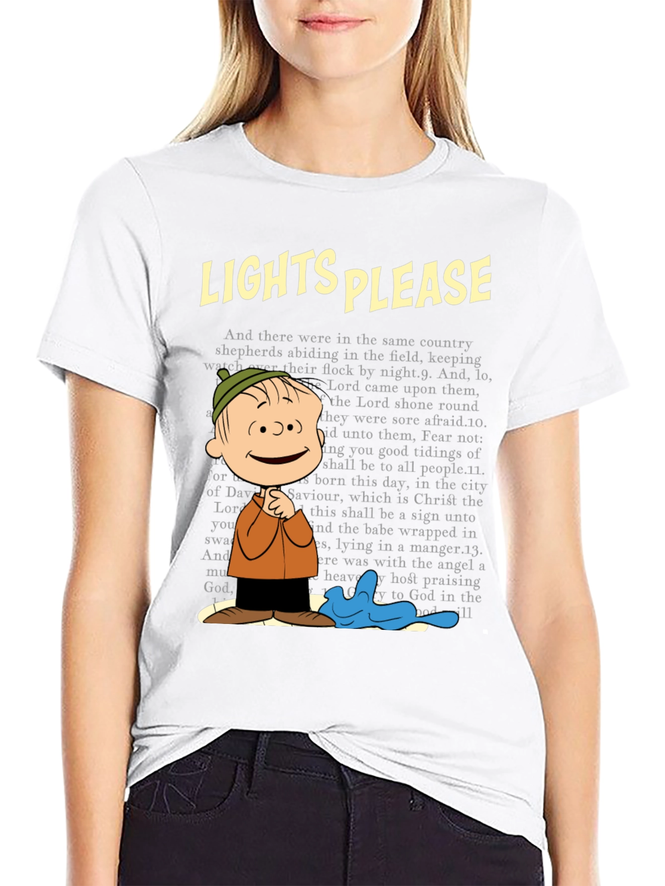Lights Please Linus T-Shirt - Christmas Carol Tee
