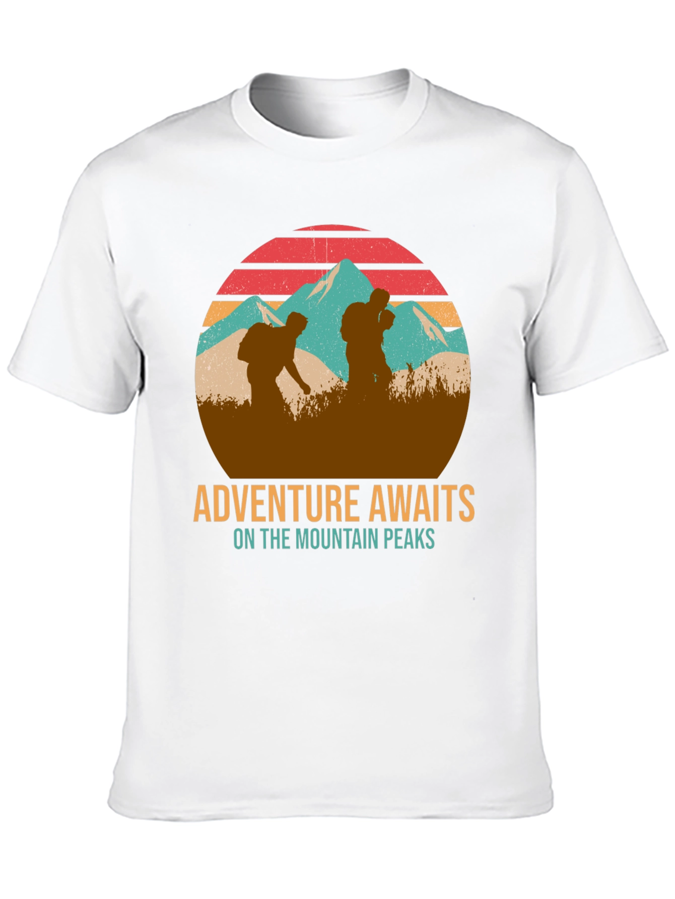 Adventure Awaits Mountain Peaks Graphic T-Shirt