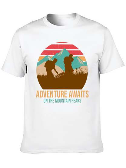 Adventure Awaits Mountain Peaks Graphic T-Shirt
