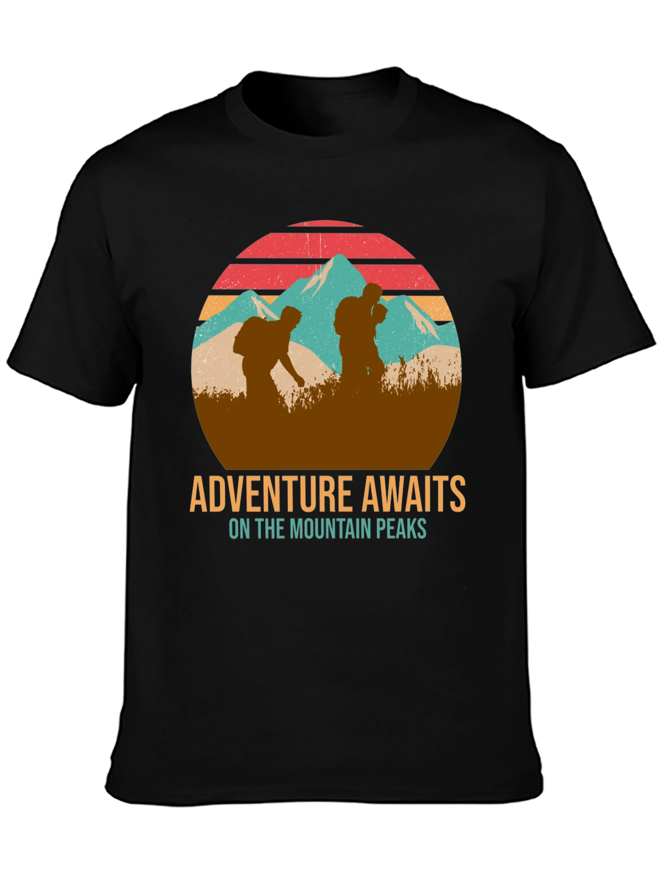 Adventure Awaits Mountain Peaks Graphic T-Shirt