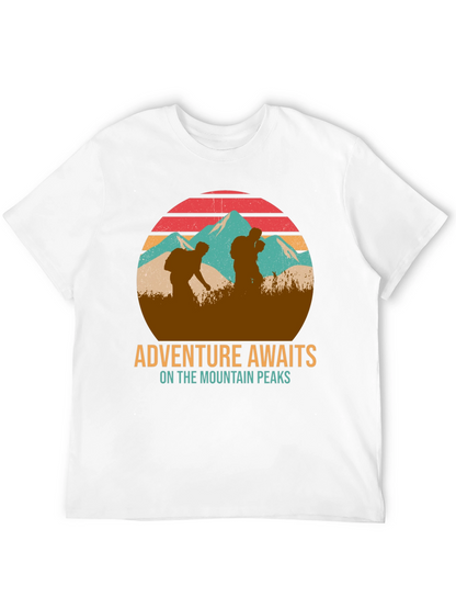 Adventure Awaits Mountain Peaks Graphic T-Shirt