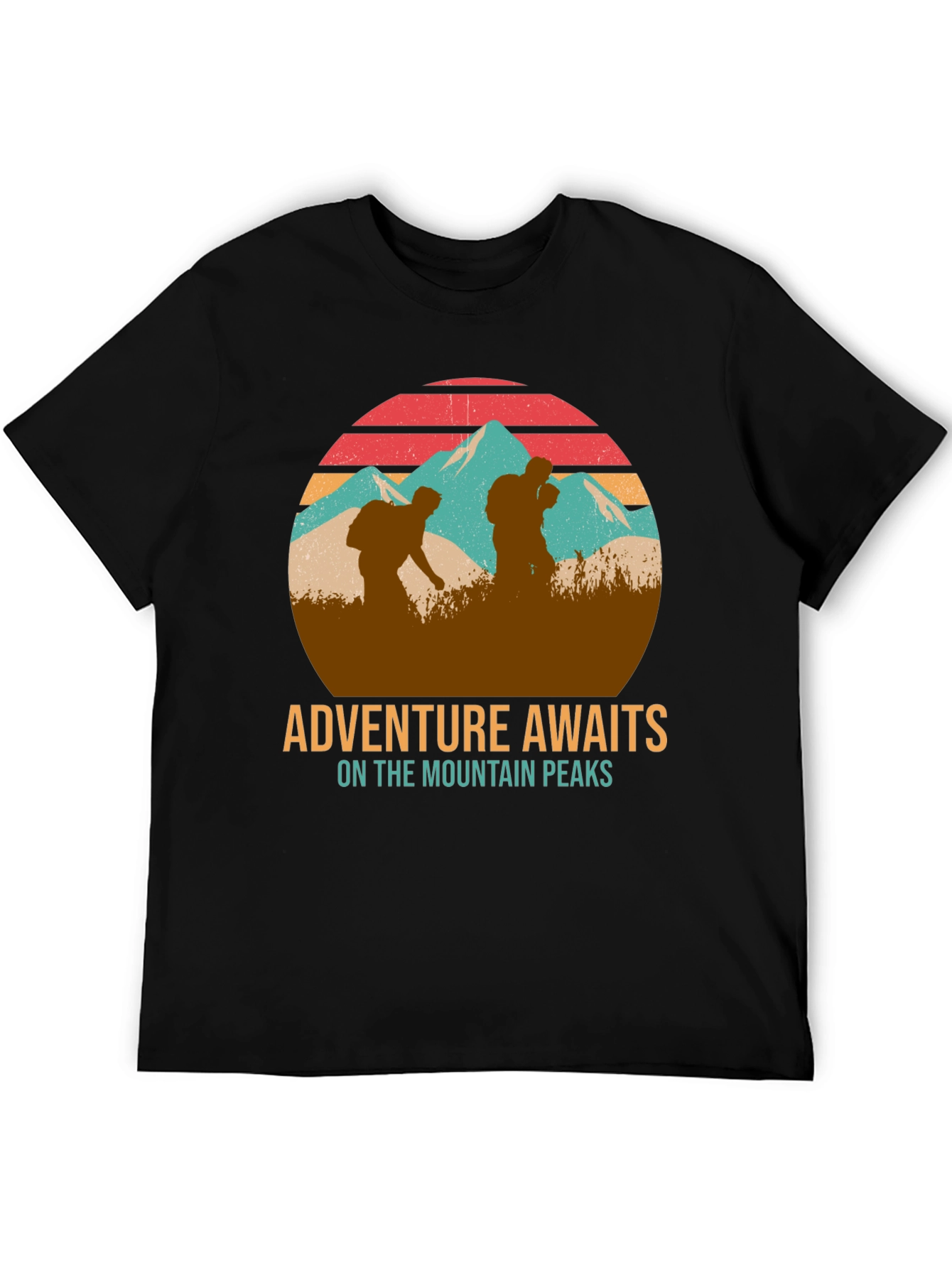 Adventure Awaits Mountain Peaks Graphic T-Shirt