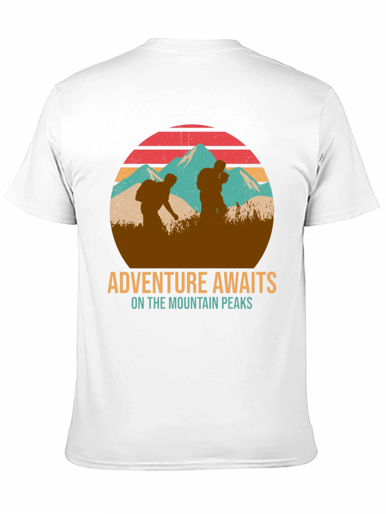 Adventure Awaits Mountain Peaks Graphic T-Shirt