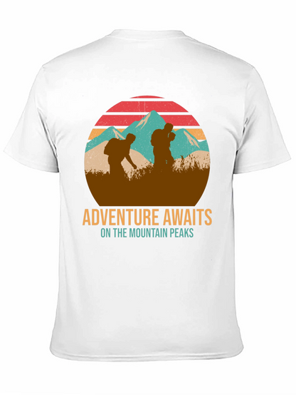 Adventure Awaits Mountain Peaks Graphic T-Shirt