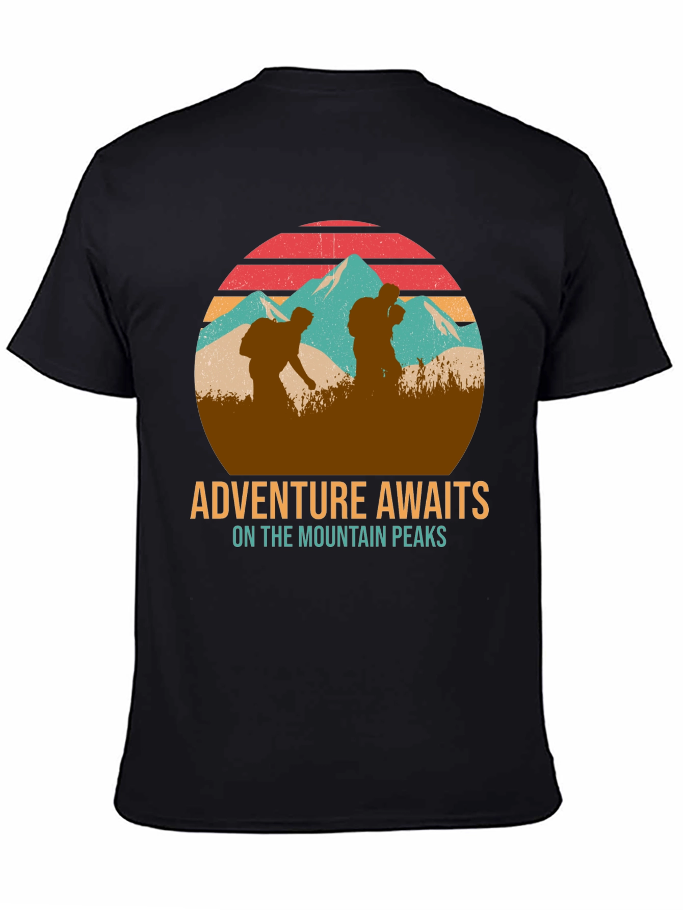Adventure Awaits Mountain Peaks Graphic T-Shirt