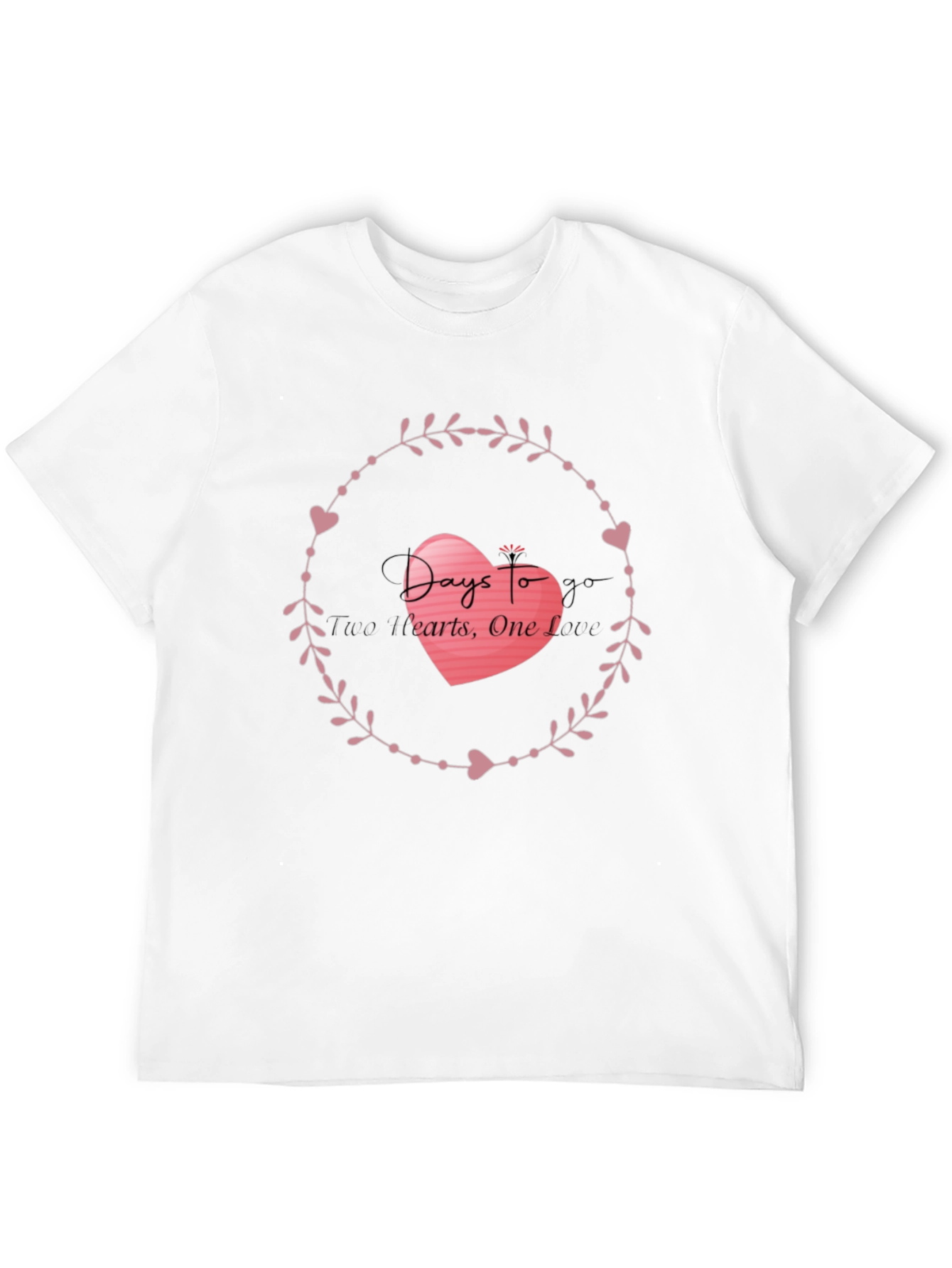 Days To Two Hearts T-Shirt - Black Valentines Day