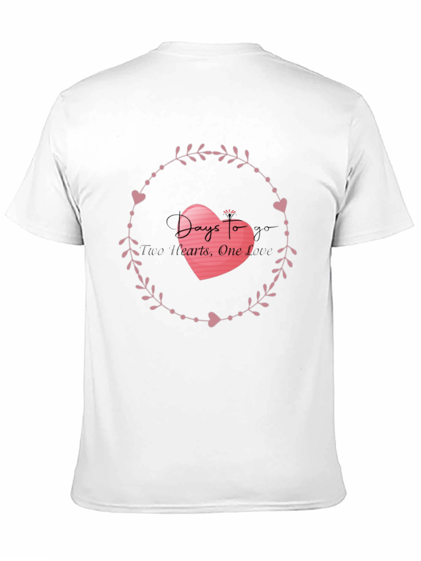 Days To Two Hearts T-Shirt - Black Valentines Day