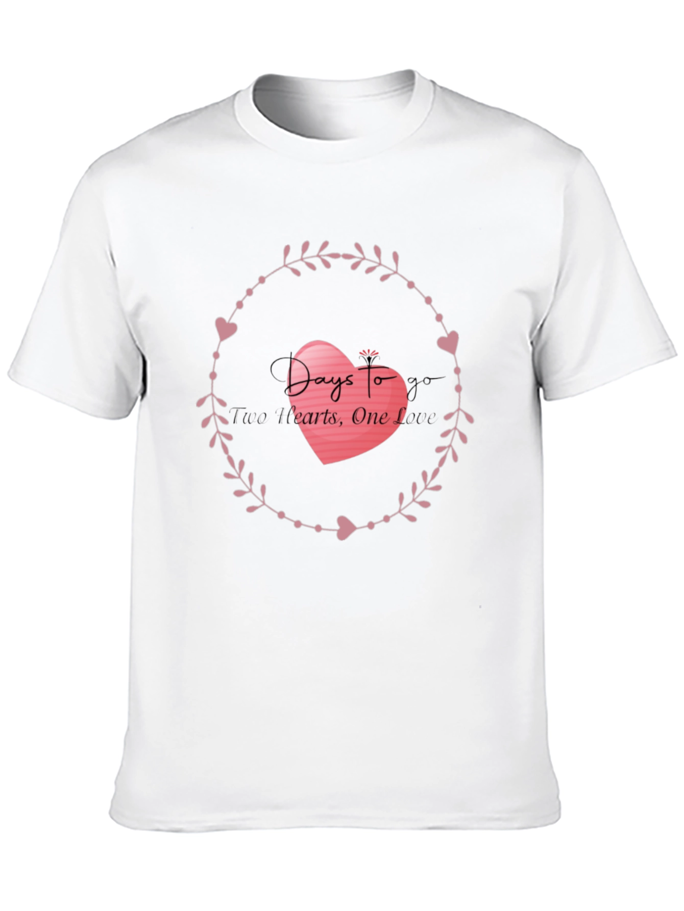 Days To Two Hearts T-Shirt - Black Valentines Day