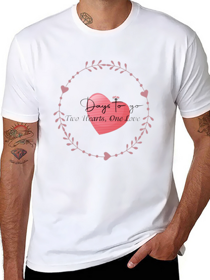 Days To Two Hearts T-Shirt - Black Valentines Day