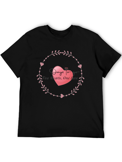 Days To Two Hearts T-Shirt - Black Valentines Day