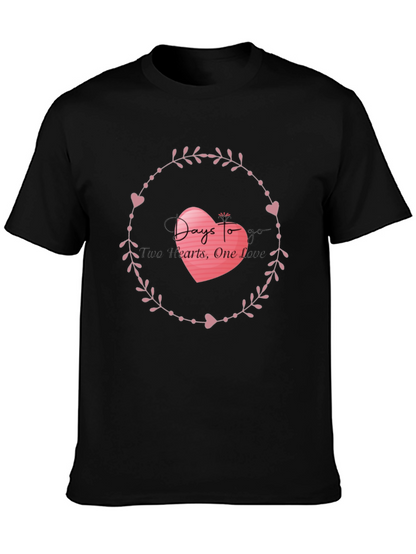 Days To Two Hearts T-Shirt - Black Valentines Day
