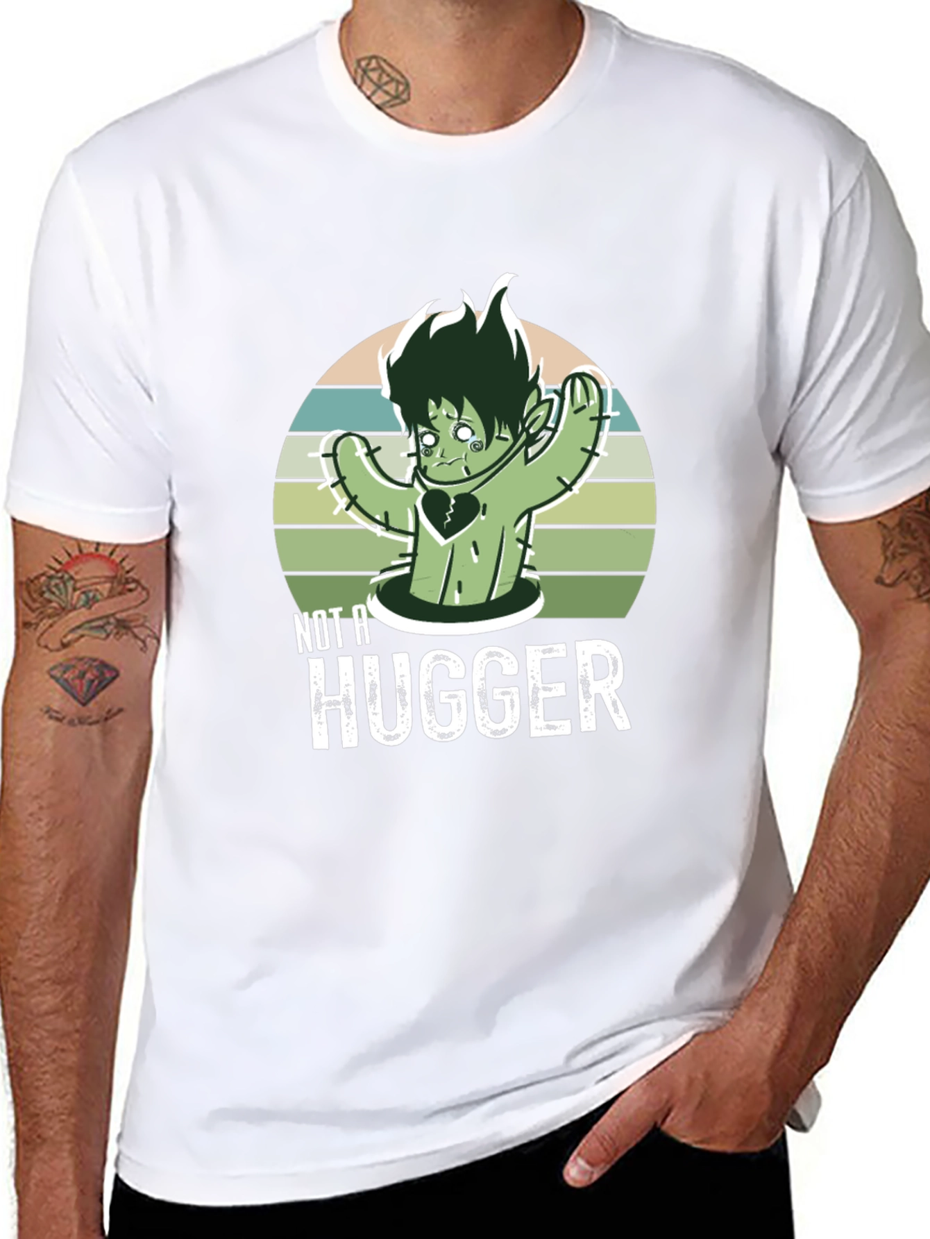 Not A Hugger T-Shirt Cactus Graphic Tee