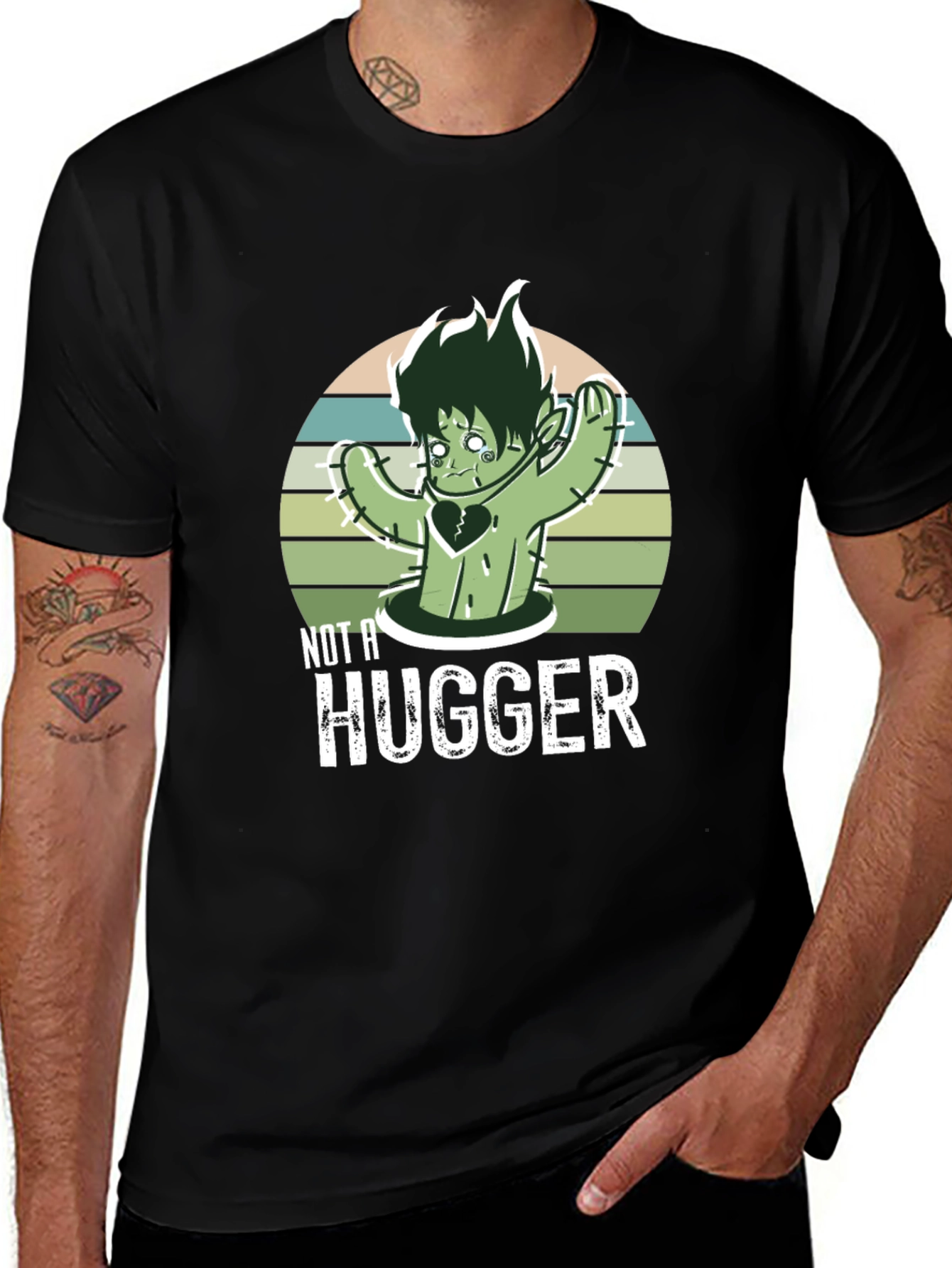 Not A Hugger T-Shirt Cactus Graphic Tee