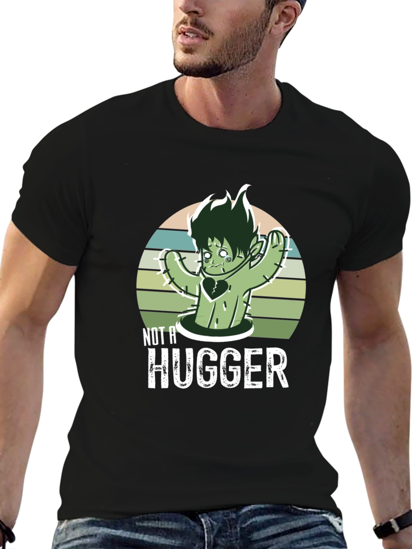 Not A Hugger T-Shirt Cactus Graphic Tee