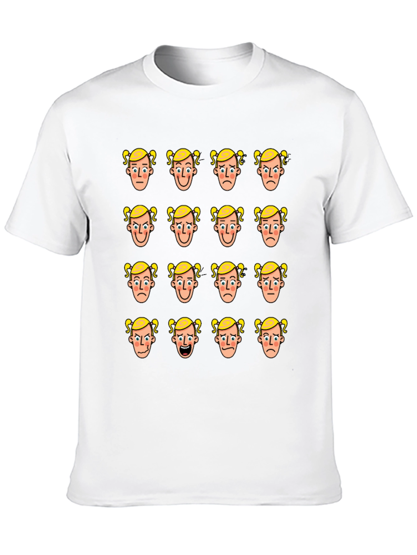 Emotional Faces Graphic Print Black T-Shirt