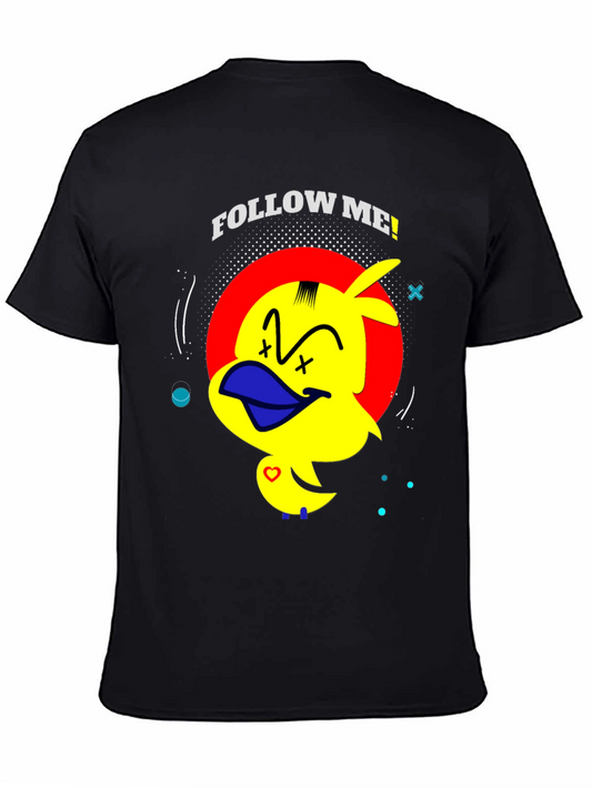Funny Duck Graphic Print Black T-Shirt