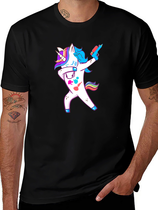 Unicorn Dabbing with Water Gun Graphic Tee