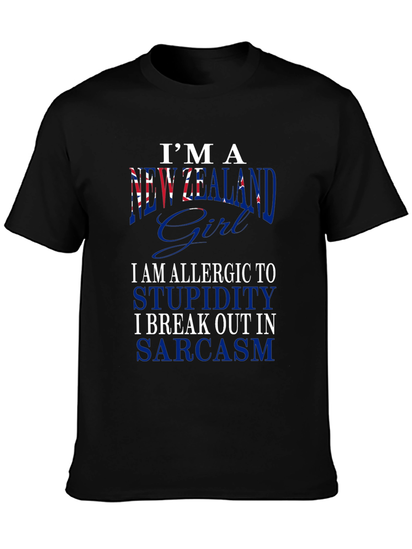 New Zealand Girl Sarcastic Graphic T-Shirt