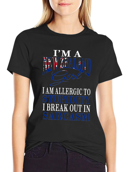New Zealand Girl Sarcastic Graphic T-Shirt
