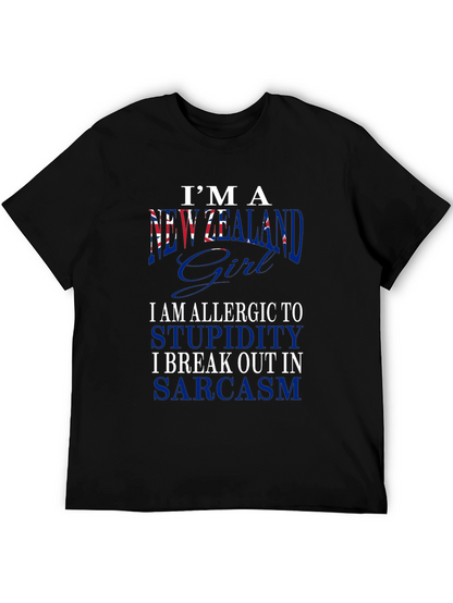 New Zealand Girl Sarcastic Graphic T-Shirt