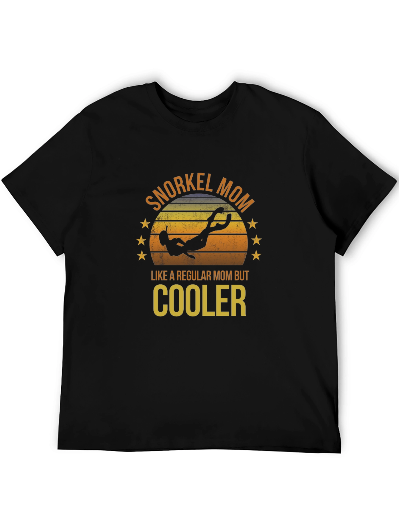 Snorkel Mom Black T-Shirt - Diver Design