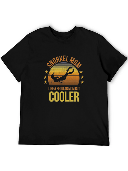 Snorkel Mom Black T-Shirt - Diver Design