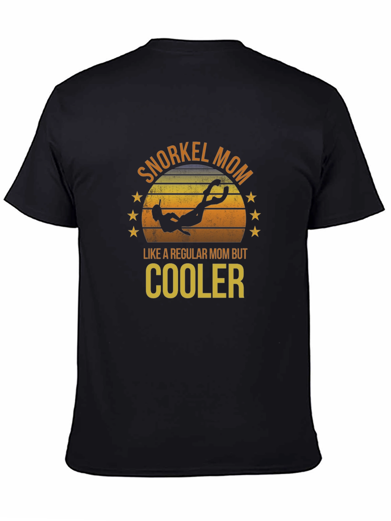 Snorkel Mom Black T-Shirt - Diver Design