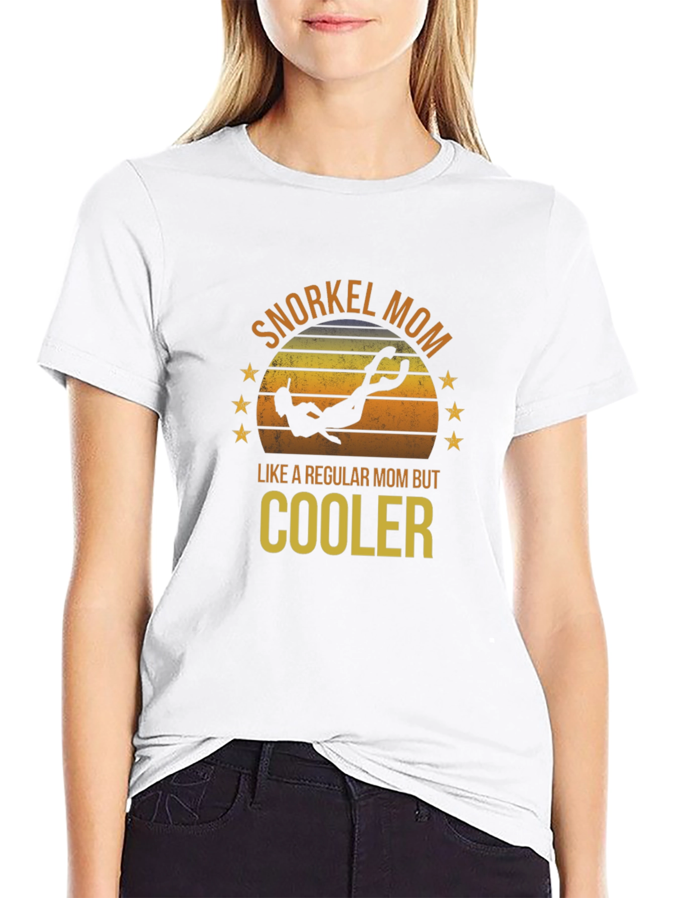 Snorkel Mom Black T-Shirt - Diver Design