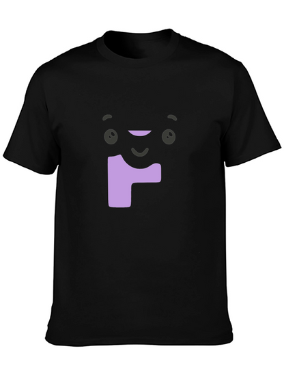 Funny Face Graphic Tee - Soft Black Cotton T-Shirt