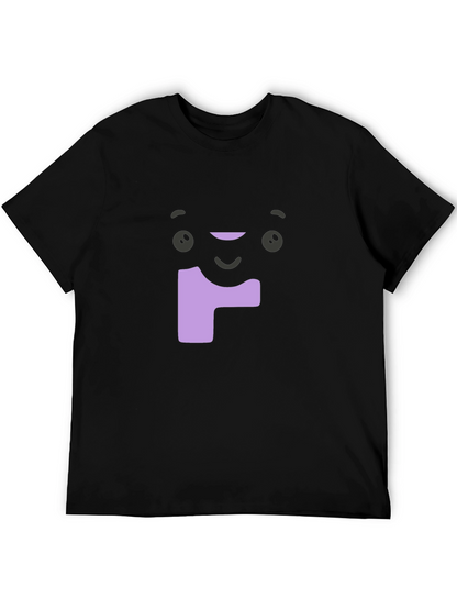 Funny Face Graphic Tee - Soft Black Cotton T-Shirt