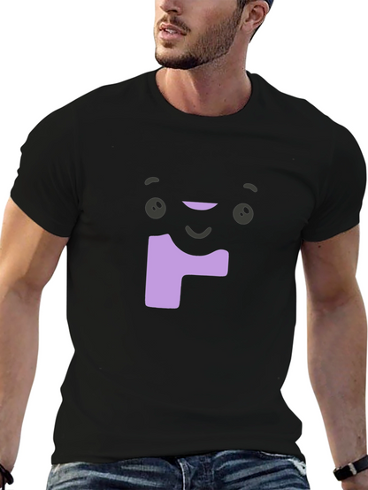 Funny Face Graphic Tee - Soft Black Cotton T-Shirt